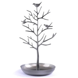 igadgitz home U7251 Jewellery Tree, Decorative Jewellery Storage Tree, Jewellery Stand Tree, Jewellery Holder Tree - Gunmetal