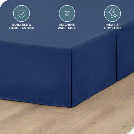 NA Bare Home Pleated Queen Bed Skirt - 15-Inch Tailored Drop Easy Fit - Bed Skirt