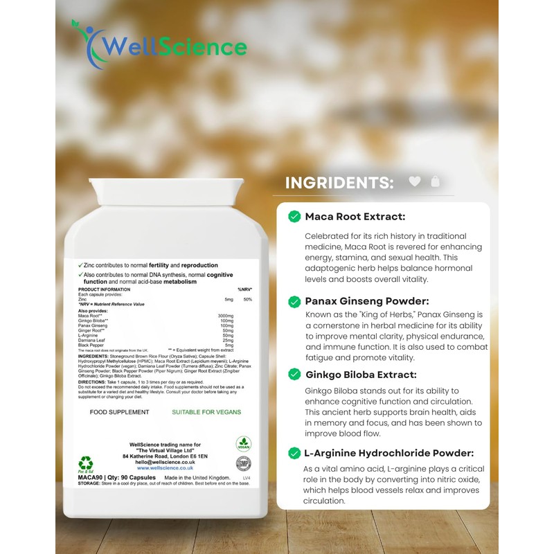 WellScience MacaBlend Supreme - Enhance Vitality, Fertility & Reproductive Health