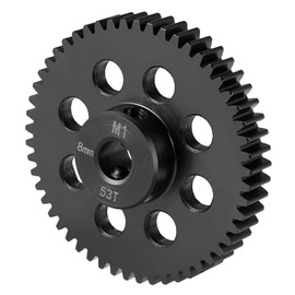 BRKRC Steel 8mm Bore Mod 1 41T 42T 49T 51T 52T 53T 55T 56T Pinion Motor Gear for Tra-xxas Slash X maxx 8S XRT 1/5 1/6 1/8 1/10 RC Car (53T)