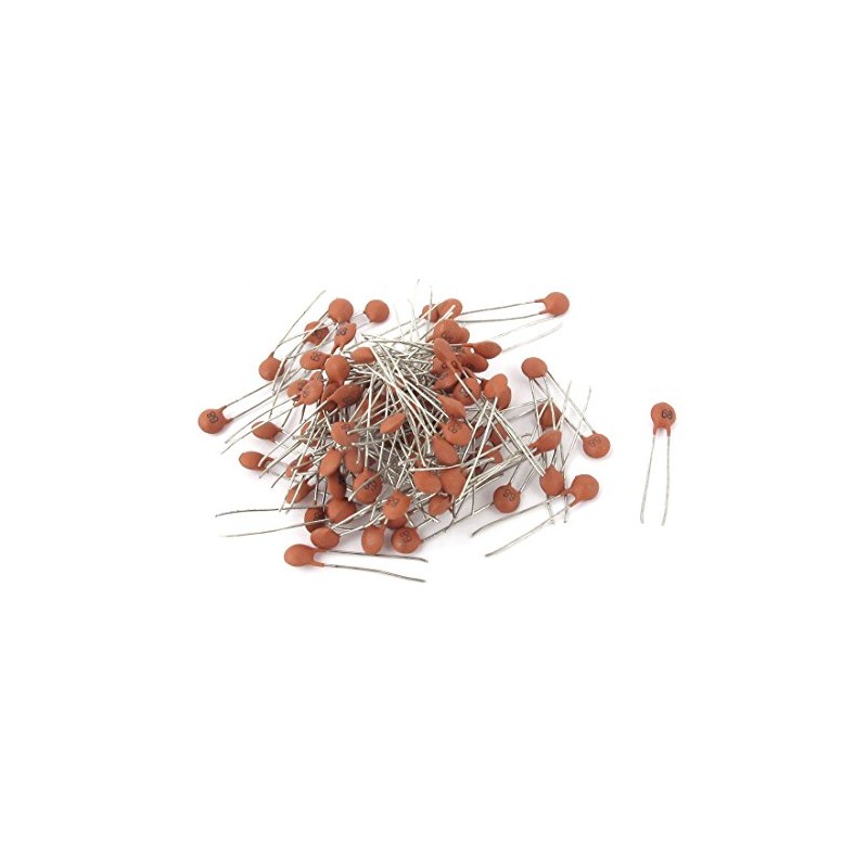 sourcingmap 100pcs 68pF 50V 10% Radial Lead Through Hole Ceramic