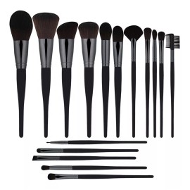 BS-Mall Juego De 16 Brochas De Maquillaje Negro