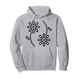 Vintage Inspired Flower Botanical Floral Graphic Design Pullover Hoodie
