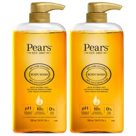PEARS Body Wash, Natural Oils – Pure & Gentle 100% Soap-Free Glycerin Cleanser for Glowing Skin, 16.9 Fl Oz (Pack of 2)