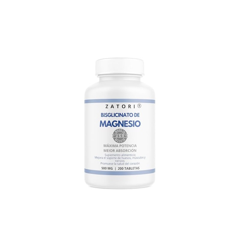 Zatori | Bisglicinato de Magnesio 500 mg | Alta absorción