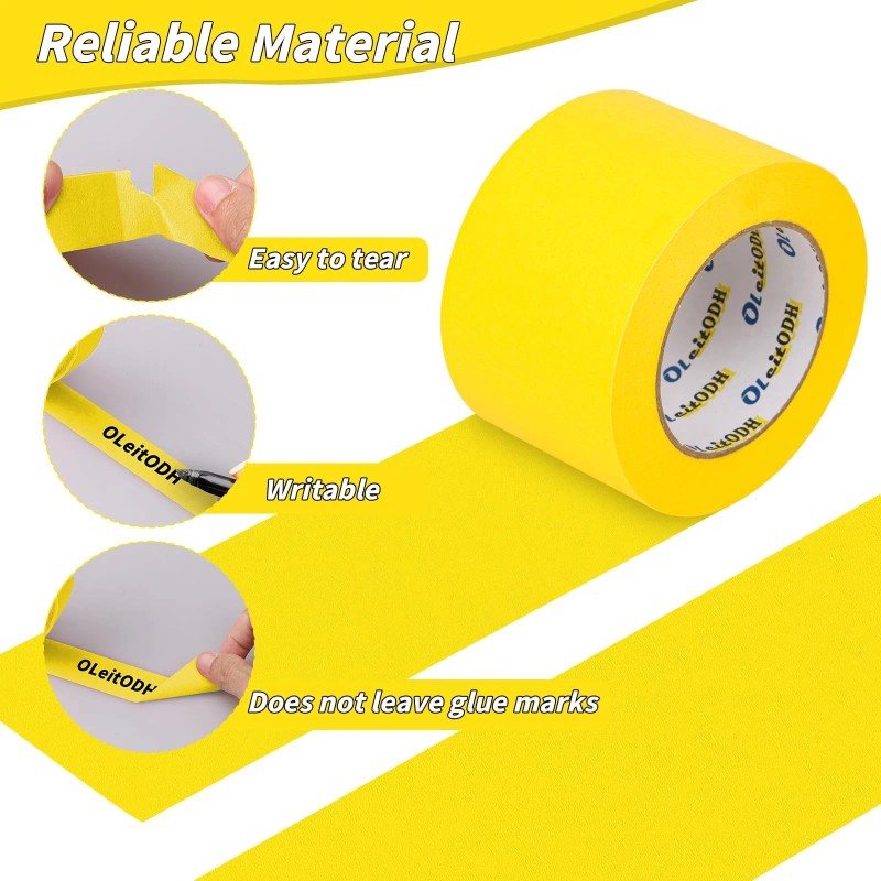 Oleitodh 12 Rolls Yellow Painters Tape Bulk 2 inch x