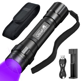 ULTRAFIRE UV Flashlight for Resin Curing, 395nm LED UV Curing Light, Zoomable Blacklight Flashlight for Pet Urine, Cat Dog Stains, Bed Bug, Household Wardrobe Toilet WF-508UV