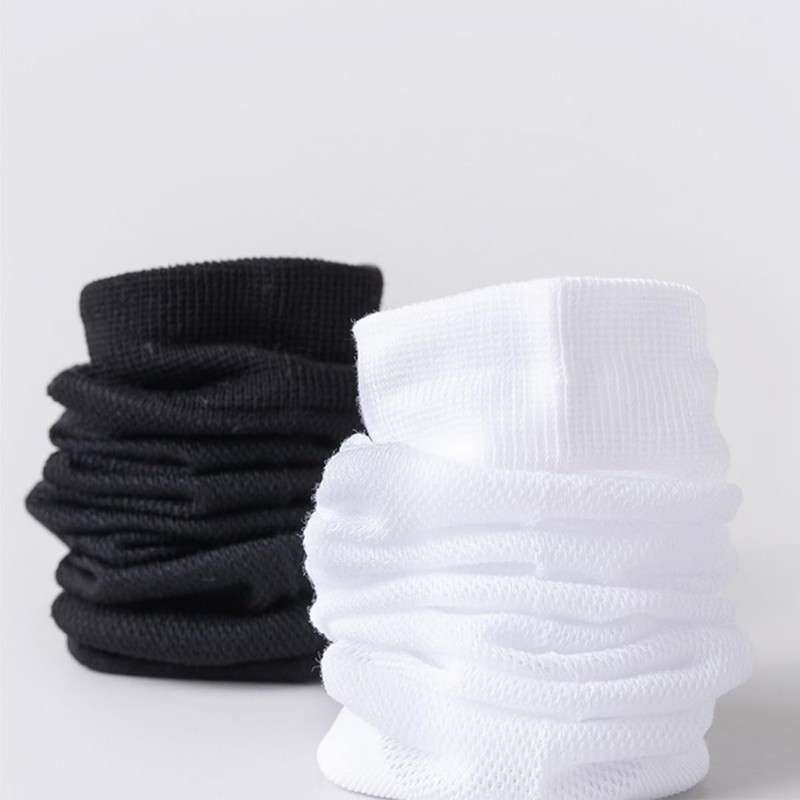 FQZMQBQ Men's Summer Business Socks, Black, White, Mesh, Solid, Thin,