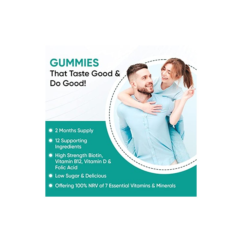 Biotin Gummies 5000mcg - with Vitamin A, B, C, D,