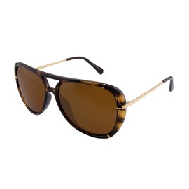 DIONE | ladies’ polarised sunglasses | Glamour pilot glasses retro style - large | polarised| 100% UV protection| sun and beach| 26 g (Brown-demi)