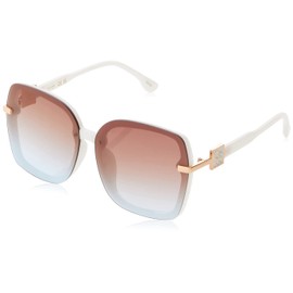 Jessica Simpson Women's J6112 Oversized Square Sunglasses with 100% Uv Protection. Glam Gifts for Her, 64 Mm, White