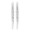 HARFINGTON 2pcs Precision Tweezers 140mm Straight Pointed Hollow Anti-Slip Stainless