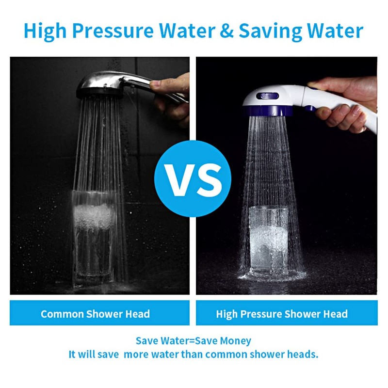 KAIYING Drill-Free High Pressure Handheld Shower Head with ON/OFF Pause
