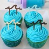 Surfs Up Cupcake Toppers - Wave Cupcake Toppers, Surfboard Cupcake