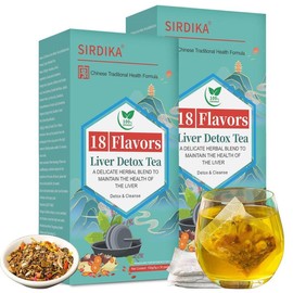 18 Flavors Liver Care Tea - Chinese Liver Cleanse Herbal Tea, Daily Liver Tea (60Pcs/2Boxes) - Beverage - Specification: Buy one get one free