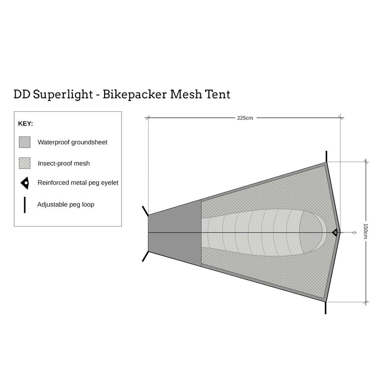 DD Super Light Bikepacker Mesh Tent with Mosquito Net for