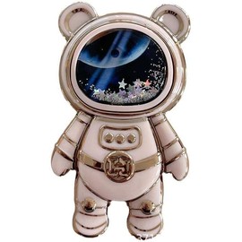 Beige Cute Cell Phone Stand, Cell Phone Astronaut Hidden Stand for Desk, Astronaut Phone Holder, Adjustable Tablet Phone Ring Stand with Movable 3D Star Sequins Accessories