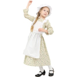 Sincere Party Girl's Victorian Costume Cotton Dress World Book Day Week Girl's Fancy Dress Floral S4-6