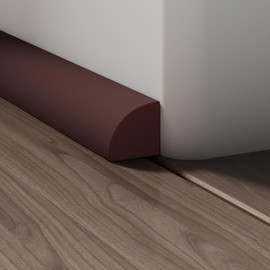 Flexible Quad Moulding, Peel and Stick, Corner Moulding Trim, Waterproof Rubber Quad Moulding, Suitable for Use on Floors, Bathrooms and Countertops (0.7” W x 0.86” H x 79” L,Deep Coffee Color)