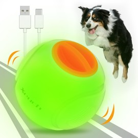 Xeuch LED Dog Ball Rechargeable, Light Up Dog Ball Toys, Bounce-Activated Durable Fetch Ball, Natural Rubber, Unique Scent, 2.5 inches, for Small & Medium Dogs (Orange)