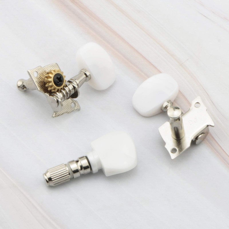 5PCS Semiclosed Banjo Celluloid Machine Head Tuning Pegs Tuner Chrome