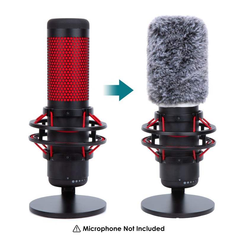 YOUSHARES QuadCast Mic Windscreen, Furry Wind Cover Compatible with HyperX