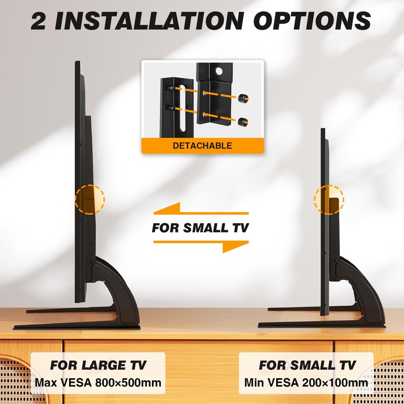 5Rcom TV Stand Mount, Universal TV Stand Tabletop for 22