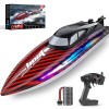 Jogpun RC Boat 30KMH with 7Light Modes,Remote Control Electric Fast