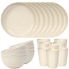 Quatish 24 Piece Wheat Straw Dinnerware Sets of 8, Kitchen