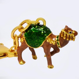 [YISHUI] （イスイ） キーホルダー 風水 キーチェーン 駱駝 お守り 長寿 財布 プレゼント 金運グッズ ビジネス 動物 装飾小物 グリーン