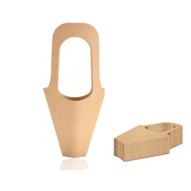 LiQunSweet 10 pcs Kraft Paper Holder Handheld Bouquet Bag Wrapping Cone Shaped Floral Bags with Handle for DIY Valentines Day Wedding Birthday Flower Bouquet Present Decoration