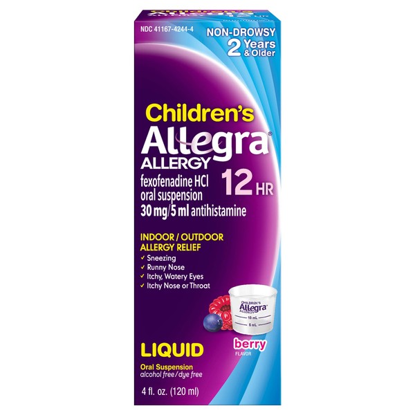 Allegra Children's Allergy Oral Suspension Berry Flavor 4 oz (Pack of 5)