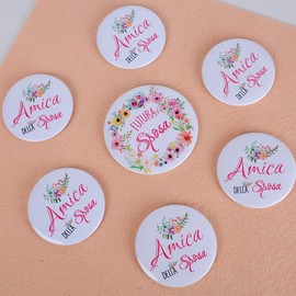JNCH Pack of 12 Bridal Brooches Future Bride Brooch Kit + 11 Bride's Friend Cockade Badge for Hen Party Fun with Marriage Girlfriends Wedding