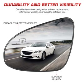 Left Driver Side Heated Mirror for Toyota Corolla 2014 2015 2016 2017 2018 2019, Replace for FR3Z17K707T, Exterior Mirror Glass