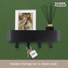 keypak Wall Mounted Shelf With Key Hooks - Black Modern