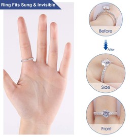 Ring Size Adjuster, Ring Guard Clip Invisible Tightener Transparent Resizer for Women and Men Loose Rings (4 Pack)