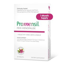 Promensil Perimenopause Supplements for Women- Red Clover Isoflavones Vitamins, Helps Support Hot Flashes, Night Sweats, Restlessness, Contains Biotin & Vitamin D- 30 Tablet Count, Pack of 1