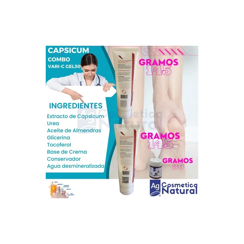 Pack 2 Cremas Neuropatia Diabetica Capsicum + Varic-gel 30gr