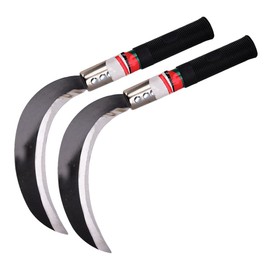GANAZONO 2pcs Crescent Sickle Gardening Sickle Reaping Hook Grass Sickle Gardening Tool Harvest Sickle Weeding Sickle Tree Cutter Chopping Tool Weeding Tool Manual Weeder Manganese Steel