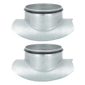 PATIKIL Duct Connector Saddle Take Off for 8" Duct to 6" Outlet Branch Extension, 2 Pcs Galvanized Steel Round 90 Degree Ducting Splitter HVAC Vent Duct Transition with Rubber Gasket