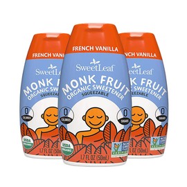 SweetLeaf French Vanilla Liquid Monk Fruit - Monk Fruit Liquid Sweetener Drops, Organic Monk Fruit Extract, Zero Calorie Sweetener, Sugar Free, Keto Friendly, Erythritol Free - 1.7 Fl Oz (Pack of 3)
