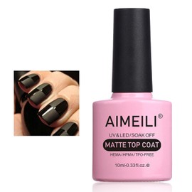 AIMEILI Soak Off U V LED Gel Nail Polish - No Wipe Matte Top Coat 10ml