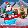 6FT Christmas Black Santa Surfing Inflatable -Christmas Yard Decoration Santa