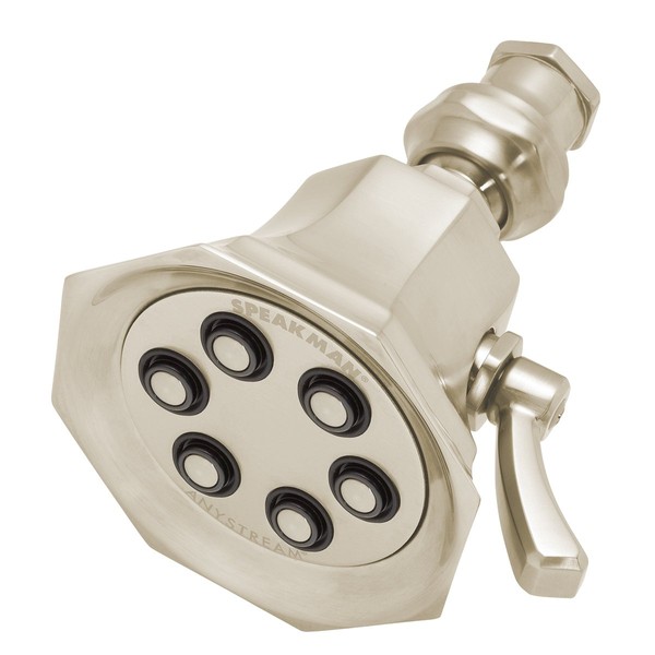 Speakman S-2255-BN Anystream 3-Spray Shower Head for Stylish Bathroom Décor, 2.5 GPM, Brushed Nickel