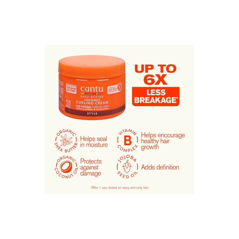 Cantu Coconut Curling Cream, 12 Ounce