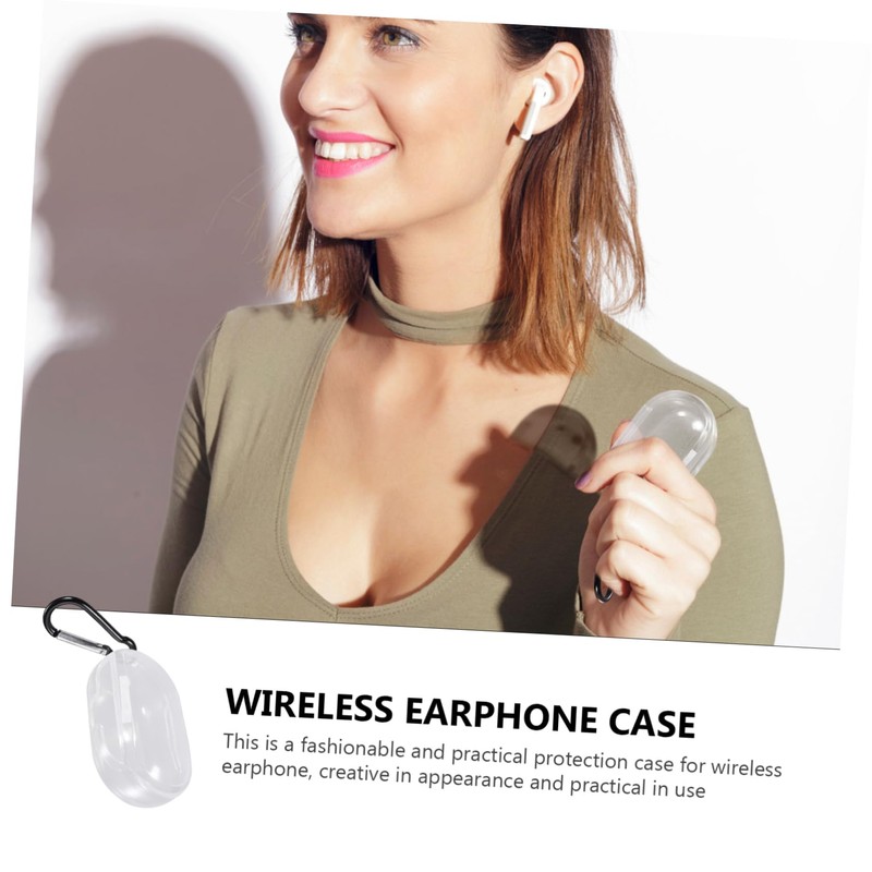 TEHAUX 1 PC Stylish Transparent Earphone Holder Case for Buds