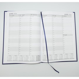 Sixstore 2026 Appointment Week to View A5 Diary, A5 WTV Planner Hardback Cover Casebound, Hourly Appointment Slots from 9:00 to 17:30 Monday to Friday, Blue