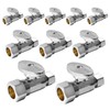 (Pack of 10) Seelink Compression 1/4 Turn Straight Stop Valve,
