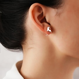 CHIC & ARTSY 925 Sterling Silver Animal Ear Huggie Hoops Small Paw, Butterlfy, Cat Huggie Hoop Earrings, Modern Second Hole Earrings for Women, Sterling Silver, No Gemstone