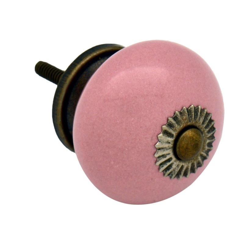 Nicola Spring Round Ceramic Cabinet Knobs - Pink - Pack